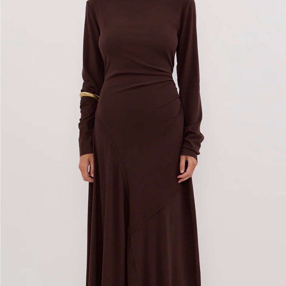 DISSH Long Sleeve Brown Maxi Dress